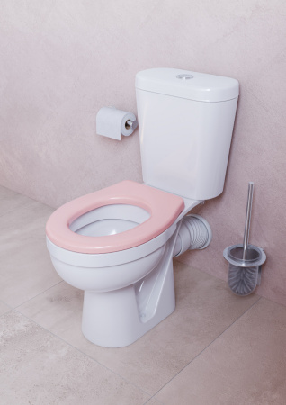 Унитаз-компакт напольный с бачком Santek Каспер 1WH501847 белый/розовый с сиденьем каскадный смыв