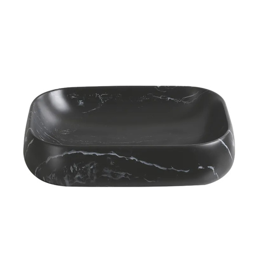 Раковина из сантехнического фарфора Cerutti SPA CR0086 MMB2 57х40 накладная цвет мрамор матовый черный - фото 2