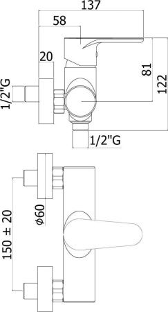 Смеситель для ванны с душем Paffoni Green GR168CR настенный хром
