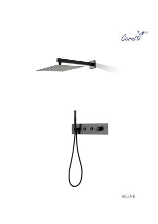 Душевая система Cerutti SPA CT10399 встраиваемая в стену цвет черный