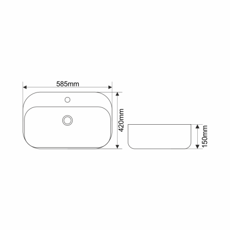 Раковина из сантехнического фарфора Melana 320326-805 60х40 накладная цвет белый 1 отверстие под смеситель