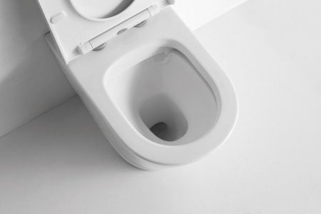 Унитаз приставной CeramaLux 3178 белый с сиденьем микролифт безободковый каскадный смыв