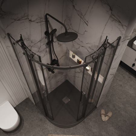 Душевой уголок Grossman Classic 301.K33.04.9090.21.00 90х90 стекло прозрачное профиль черный матовый без поддона