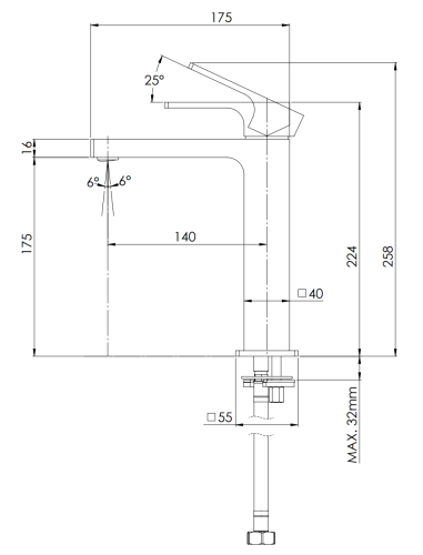 Смеситель Remer Absolute AU12AXV на раковину нержавеющая сталь - фото 2