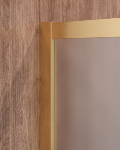 Душевой уголок Cezares MOLVENO MOLVENO-A-2-90-P-BORO 90х90 стекло рифленое профиль золото брашированное без поддона - фото 5