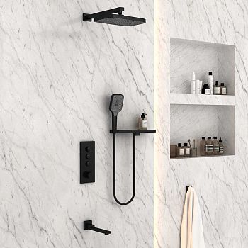 Душевая система Vincea VSFW-431T1RMB встраиваемая в стену с термостатом