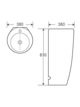 Раковина из санфаянса WeltWasser WW SK 38 см 10000005489 напольная цвет белый глянцевый Раковина из санфаянса WeltWasser WW SK 38 см 10000005489 напольная цвет белый глянцевый