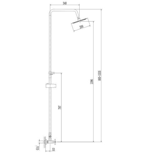 Душевая стойка Haiba HB24808 настенная цвет сталь - фото 3