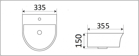 Раковина из санфаянса CeramaLux 78370 34х36 подвесная цвет белый 1 отверстие под смеситель