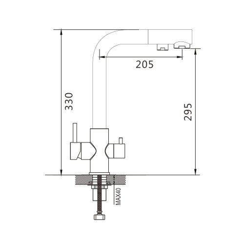 Смеситель для кухни Shevanik S328G на мойку золотой сатин - фото 3