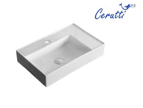 Раковина из сантехнического фарфора Cerutti SPA CR0017 61х38 накладная цвет белый - фото 4