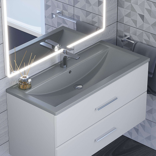 Раковина Uperwood Foster Quartz 100 см 291030045 полувстраиваемая цвет серый - фото 4