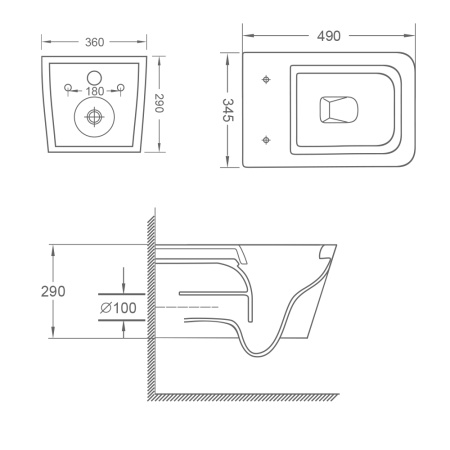 Унитаз подвесной WesnaArt Kubus 215-KUB13 белый с сиденьем микролифт безободковый смыв торнадо