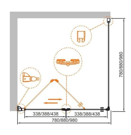 Душевой уголок Cezares ELENA ELENA-W-ASH-1-80/100-C-Cr 100х80 стекло прозрачное профиль хром без поддона