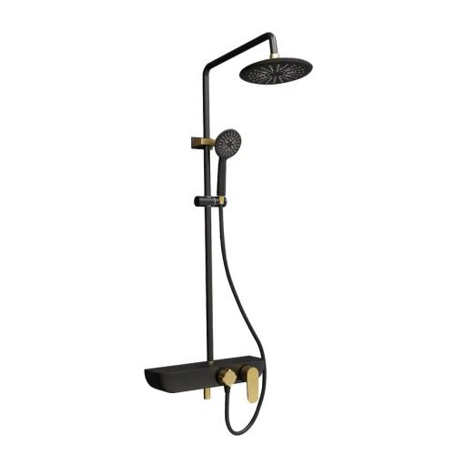 Душевая стойка Fixsen FX-9200B настенная цвет черный/золото - фото 2