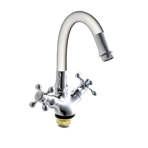 Смеситель для кухни Fashun A4419-B7266 на мойку белый/хром