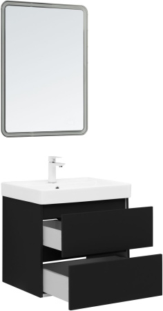 Тумба под раковину Aquanet Вега 2.0 00337953 58х47х50 подвесная цвет черный