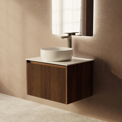 Тумба с раковиной ArtDecco Camilla (Камилла) ACM06W22S300 60x45x40 подвесная цвет черный орех - фото 5