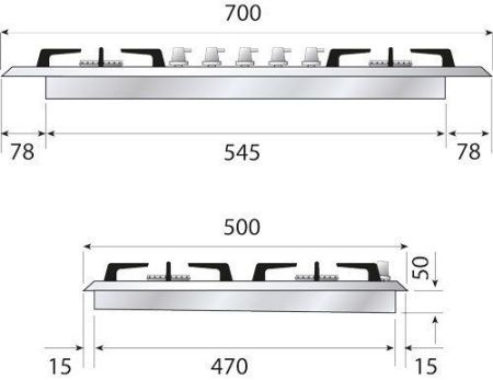 Варочная панель газовая Ilve HCB70CN/AWG