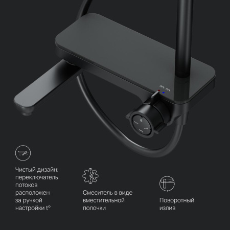 Душевая стойка Am.Pm Like F0780722 настенная цвет черный