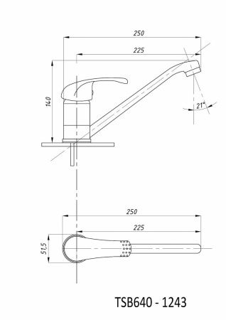 Смеситель для кухни TSARSBERG TSB-640-1243 на мойку хром