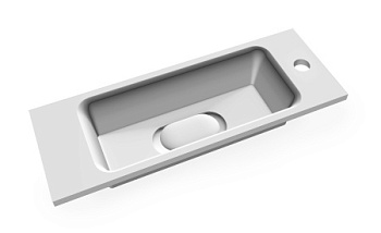 Раковина из литьевого мрамора Jorno MODUL Mol.08.60/W/JR 50х21 встраиваемая цвет белый