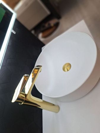 Смеситель для раковины AltroBagno Costanza AltroBagnoCostanza010214Or на столешницу золото