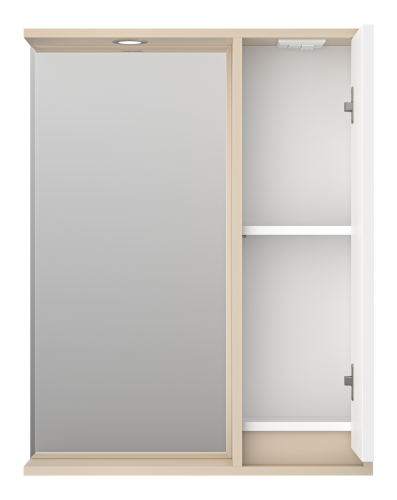 Зеркало-шкаф Brevita Balaton BAL-04065-03-01П 63х14х80 подвесной цвет белый/бежевый - фото 3 Зеркало-шкаф Brevita Balaton BAL-04065-03-01П 63х14х80 подвесной цвет белый/бежевый - фото 3