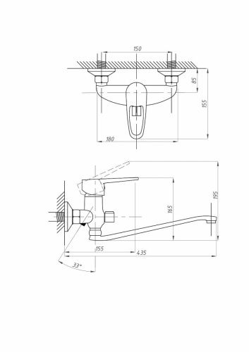 Смеситель для ванны и душа FAUZT FZs-888-126 настенный хром - фото 4