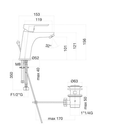Смеситель Fiore 81CR8123 на раковину хром