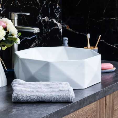 Раковина из сантехнического фарфора Melana 78347-805 40х40 накладная цвет белый без отверстий под смеситель