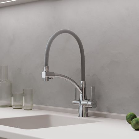 Смеситель для кухни Sancos Eri SC4001CH на мойку хром/серый