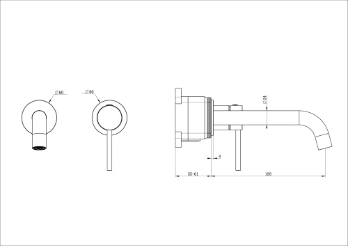 Смеситель для раковины Wonzon & Woghand STICK WW-88869017-MW встраиваемый в стену белый - фото 2