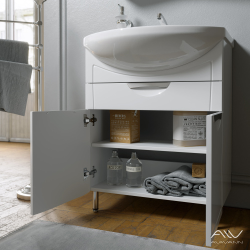 Тумба с раковиной Alavann Monaco 65 ALV0983000 напольная белая - фото 2