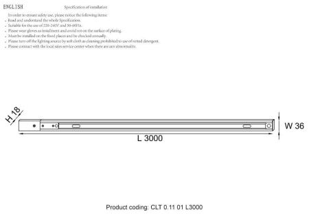 Шинопровод однофазный с питанием и заглушкой Crystal Lux CLT 0.11 CLT 0.11 01 L3000 BL