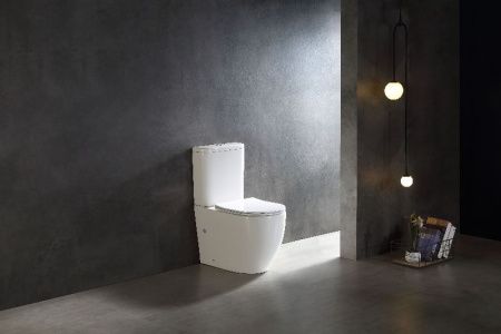 Унитаз напольный с бачком SantiLine SL-5026 цвет белый с сиденьем микролифт безободковый смыв воронка-водоворот