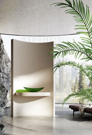 Раковина из полиэфирной смолы Abber KRISTALL AT2808Emerald 60х40 накладная цвет зеленый без отверстий под смеситель