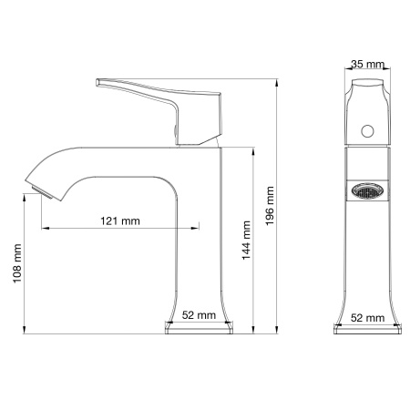 Смеситель Wonzon & Woghand Flex WW-88018072-MB на раковину/столешницу черный