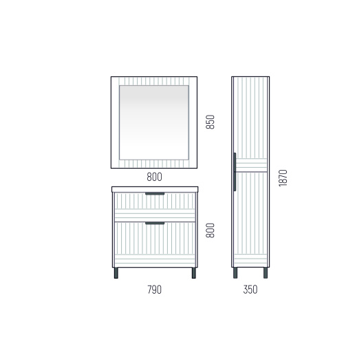 Тумба под раковину Corozo Терра SD-00001323 79х44х85 цвет серый - фото 4