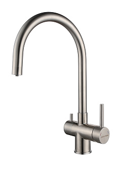 Смеситель для кухни Paulmark HELLER He213218-SS на раковину нержавеющая сталь без термостата
