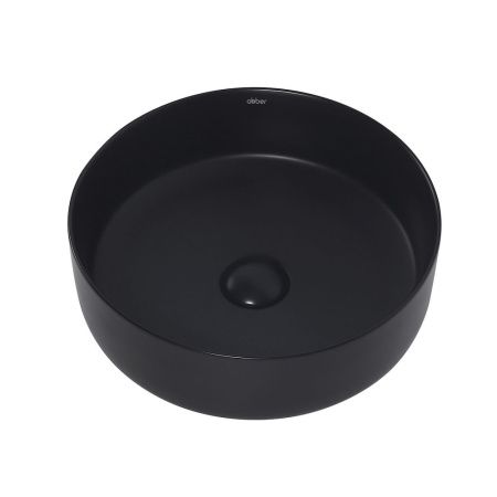 Раковина из сантехнического фаянса Abber BEQUEM AC2108MB 40х40 накладная цвет черный без отверстий под смеситель