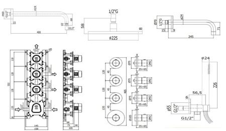 Душевая система Paffoni Modular Box KITMB019CR141 встраиваемая в стену
