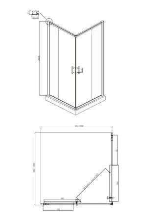 Душевой уголок Ambassador Kingston 14011103 100х100 стекло прозрачное профиль хром без поддона
