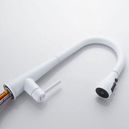 Смеситель для кухни Shevanik S363C на мойку белый