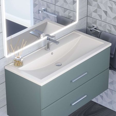 Раковина из искусственного камня Uperwood Foster Quartz 291030044 100х50 полувстраиваемая цвет белый