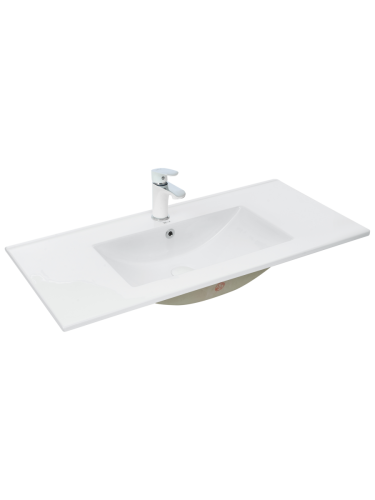 Раковина из сантехнического фаянса WeltWasser WW SK 10000003904 100х50 подвесная цвет белый 1 отверстие под смеситель
