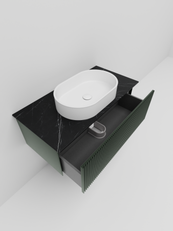 Тумба со столешницей La Fenice TERRA NFNC-01-TER-G-80-3-GB 80х50 подвесная цвет синий/серый