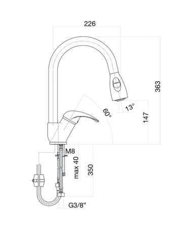 Смеситель для кухни Fiore 43CR4397 на мойку хром