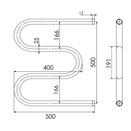 Полотенцесушитель водяной Indigo M MW50-50 3/4 50х55 хром