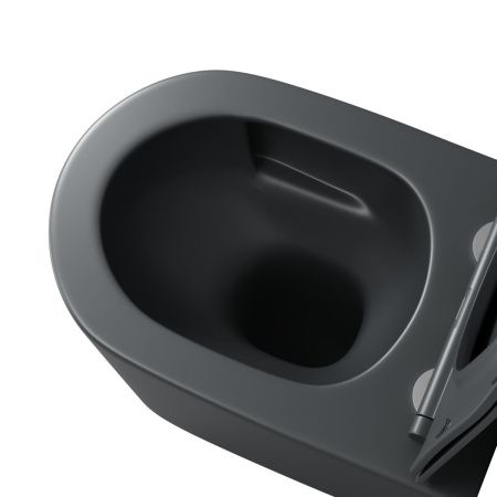 Унитаз подвесной Grossman Торнадо GR-4499GMSQ серый с сиденьем микролифт безободковый смыв торнадо